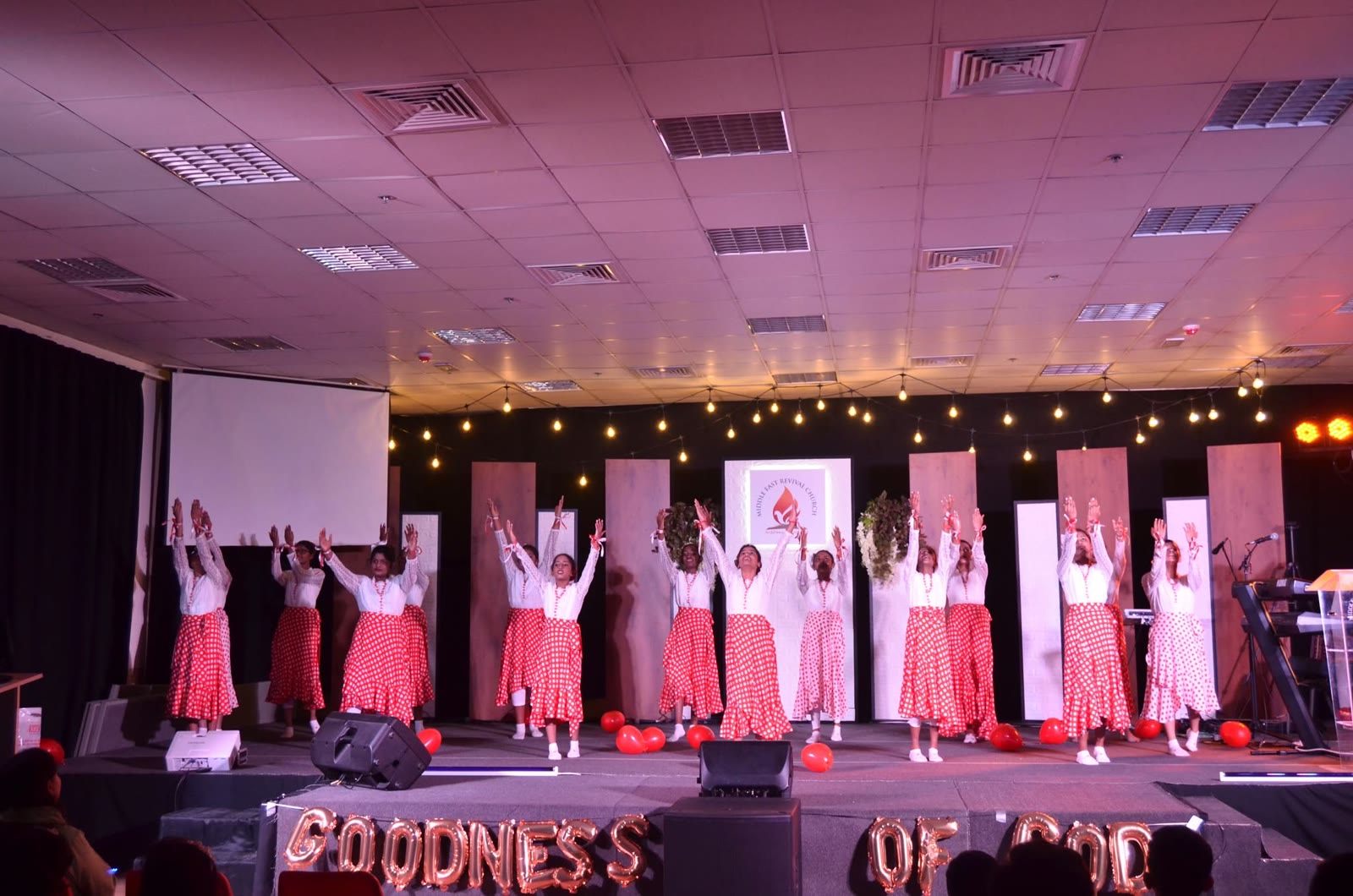 Girls performing a dance at Kids Church